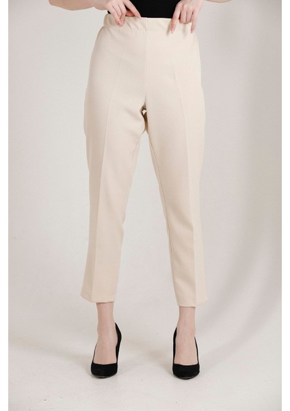 Kadın Büyük Beden Havuç Paça Likralı Dokuma Pantolon 1004