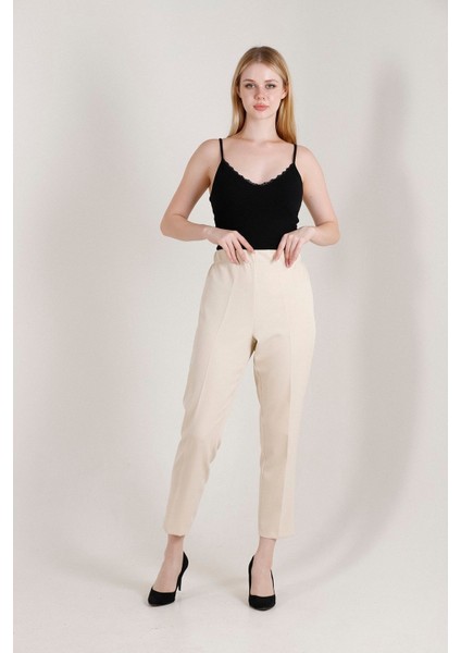 Kadın Büyük Beden Havuç Paça Likralı Dokuma Pantolon 1004 modelleri