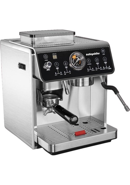 Çift Kazanlı Öğütücülü Mini Barista Espresso Kahve Makinesi