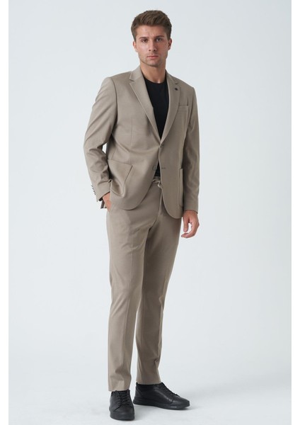 Brighton & Hove T2438 Slim Fit 6 Drop Takım Elbise Bej fırsatları