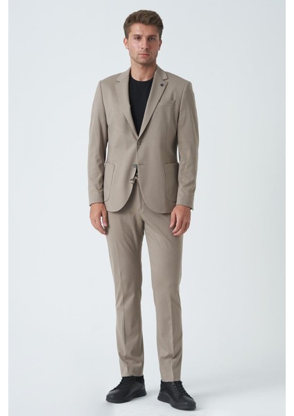 Brighton & Hove T2438 Slim Fit 6 Drop Takım Elbise Bej indirimleri