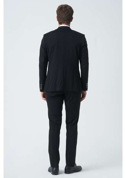 Bristol T2439 Slim Fit 6 Drop Jogger Takım Elbise Siyah
