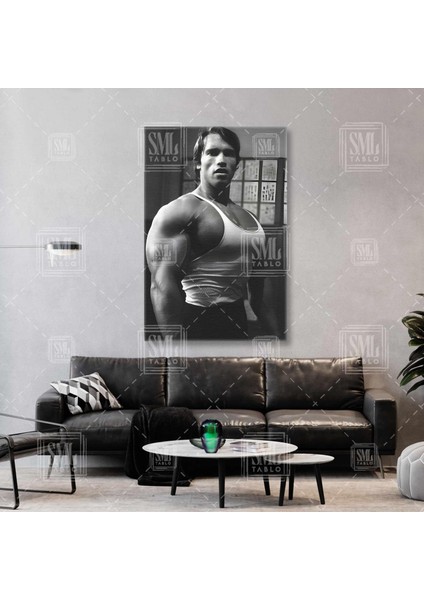 Arnold Schwarzenegger Spor Vücut Geliştirme Mr Olympia Dikey Kanvas Tablo