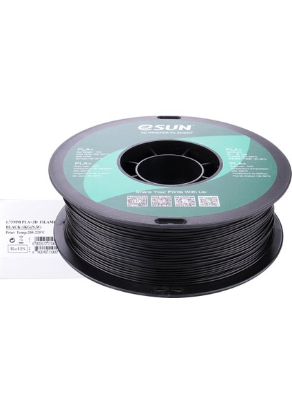 Urhanshop Esun Siyah Pla+ Filament 1,75MM 1 kg