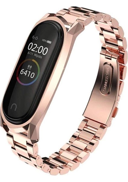 Xiaomi Mi Band 7 Uyumlu Paslanmaz Çelik Klipsli Metal Kordon