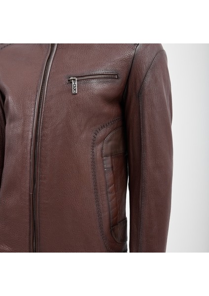 Erkek Deri Mont Fındık Renk Yüksek Kalite Jumbo Deri Şık Tasarım S fırsatları