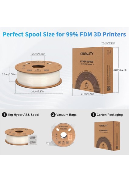 Hyper Abs Beyaz Filament 1.75MM 1000GR