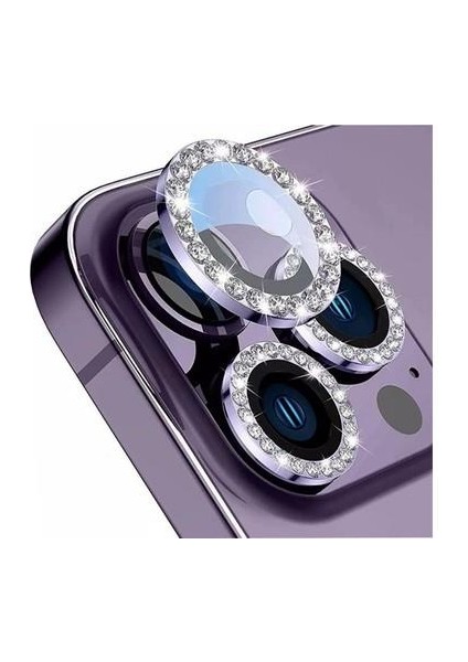 Iphone 11 Pro Max Taşlı Kamera Lens Koruyucu Çerçeveli Koruyucu