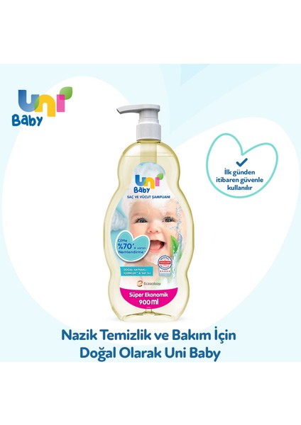 Uni Baby Şeffaf Bebek Şampuanı 900 ml