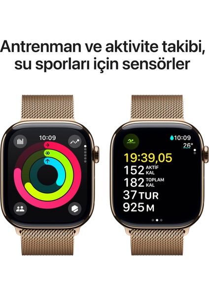Watch Series 10 Gps + Cellular 42MM Gold Titanium Case With Gold Milanese Loop