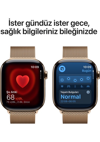 Watch Series 10 Gps + Cellular 42MM Gold Titanium Case With Gold Milanese Loop
