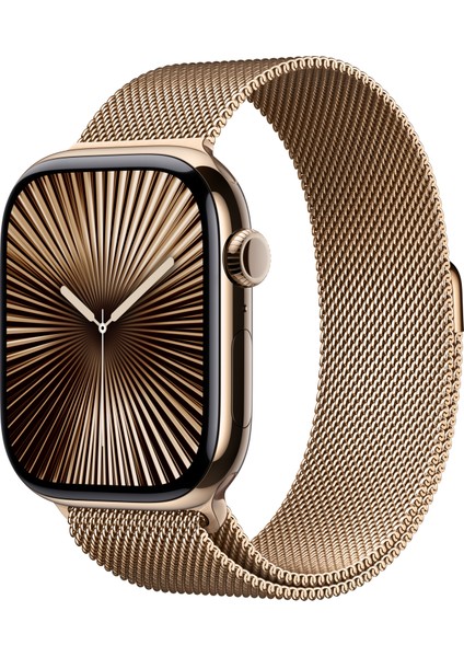 Watch Series 10 Gps + Cellular 42MM Gold Titanium Case With Gold Milanese Loop
