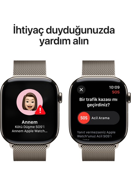 Watch Series 10 GPS + Cellular, 42 mm Natürel Titanyum Kasa ve Natürel Milano Loop