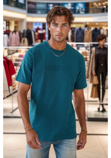 Erkek Enjeksiyon Baskılı Regular Fit Penye Tişört 1002 modelleri