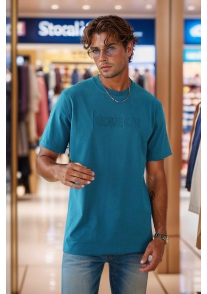 Erkek Enjeksiyon Baskılı Regular Fit Penye Tişört 1002 indirimleri