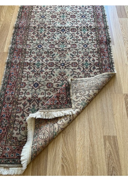 98 x 202  cm  El Dokuma Etnik Kilim Küçük Boy Bej Renk Antik Kilim