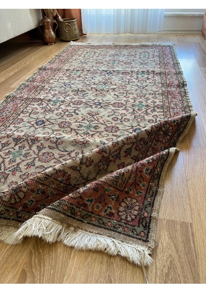 98 x 202  cm  El Dokuma Etnik Kilim Küçük Boy Bej Renk Antik Kilim