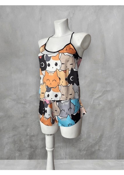 Kedi Baskılı Şortlu Takım fiyatları