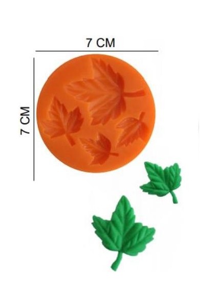 Şeker Hamur Kalıbı Silikon Çınar Yaprakları 7*7 cm