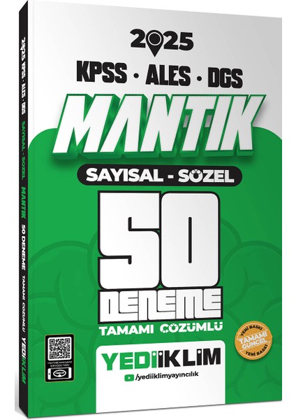 2025 KPSS ALES DGS Sayısal Sözel Mantık Tamamı Çözümlü 50 Deneme