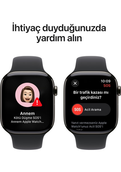 Watch Series 10 GPS + Cellular, 46 mm Arduvaz Titanyum Kasa ve Siyah Spor Kordon - M/L