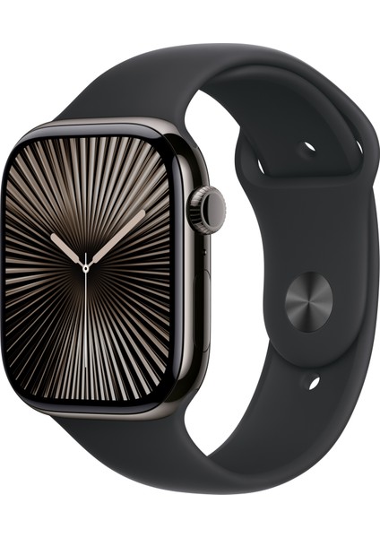 Watch Series 10 GPS + Cellular, 46 mm Arduvaz Titanyum Kasa ve Siyah Spor Kordon - M/L fiyatları