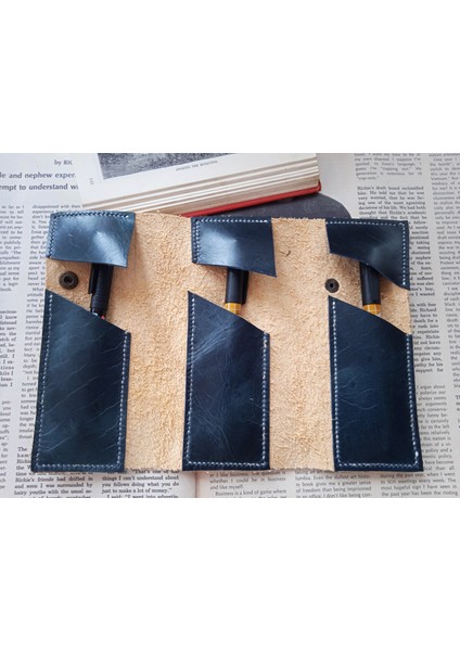 Gerçek Deri Tamamen El Emeği Özel Kalemleriniz Için Kalemlik Kalemkutu 8 x 18 cm modelleri