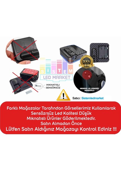 Sistem Sistem Led Market Tweety Logolu Mesafe Sensörlü Fotoselli Pilli Yapıştırmalı Kapı Altı LED Logo