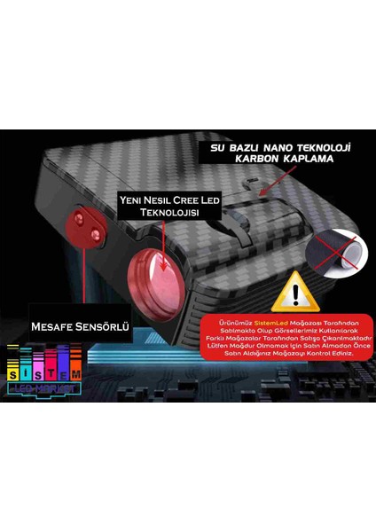 Sistem Sistem Led Market Tweety Logolu Mesafe Sensörlü Fotoselli Pilli Yapıştırmalı Kapı Altı LED Logo