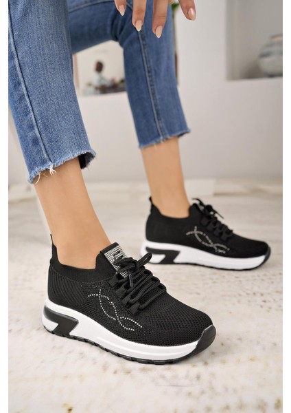 Lady 3002 Siyah Triko Kadın Sneakers