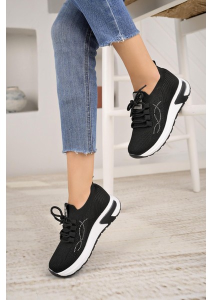 Lady 3002 Siyah Triko Kadın Sneakers