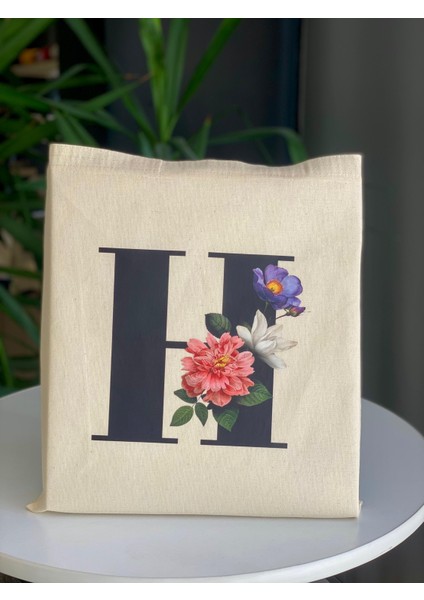 H Harf Baskılı Ham Bez Omuz Çantası fiyatları