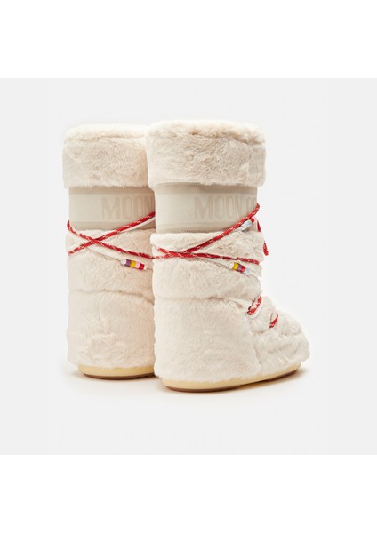 Kadın 80D1408990-L002 Moon Boot Icon Faux Fur Beads Cream