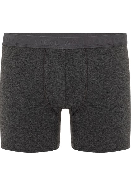 Erkek Antrasit 6’lı Likralı Boxer - 24102