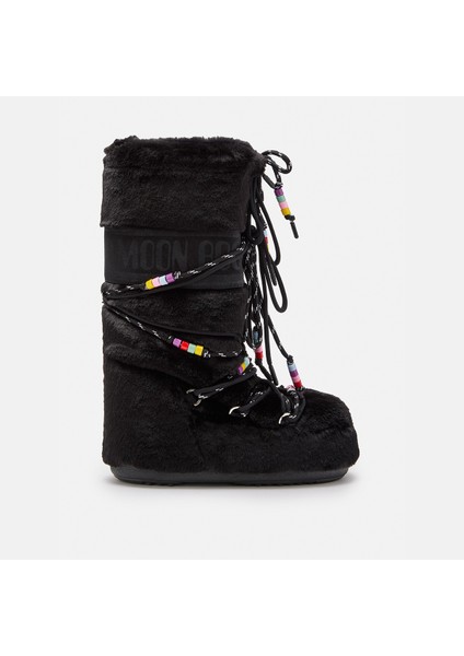 Kadın 80D1408990-N001 Moon Boot Icon Faux Fur Beads Black