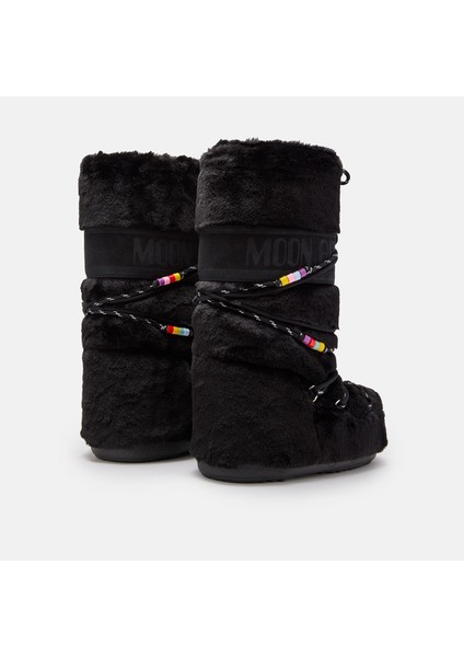 Kadın 80D1408990-N001 Moon Boot Icon Faux Fur Beads Black