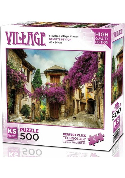 20062FLOWERED Village Houses 500 Parça Puzzle