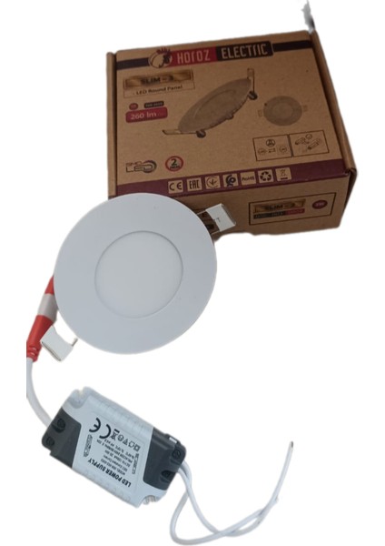 LED Panel Slim 3W Sıva Altı Beyaz Işık 6500K / 260 Lümen
