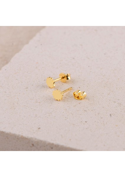 14 Ayar Minik Tırtıklı Altın Küpe 0,56 gr modelleri