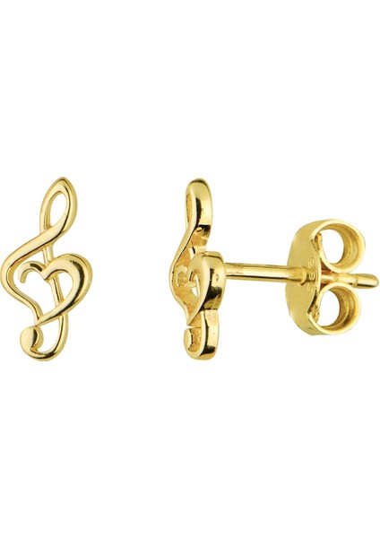 14 Ayar Altın Sol Anahtarı Küpe 0,91 gr