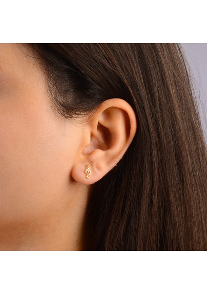 14 Ayar Altın Sol Anahtarı Küpe 0,91 gr fiyatları