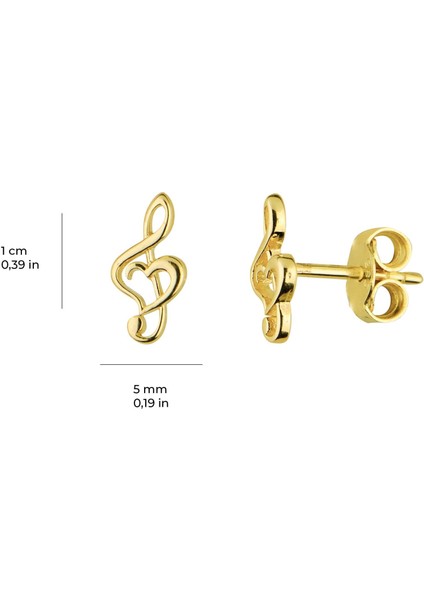 14 Ayar Altın Sol Anahtarı Küpe 0,91 gr modelleri