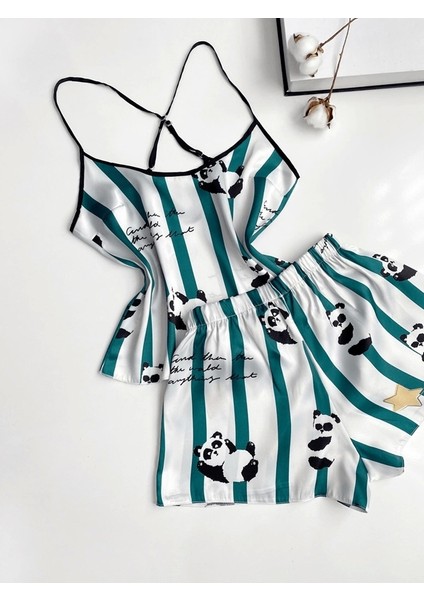 Panda Baskılı Şortlu Takım