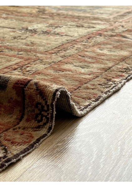 99X254 cm Eşsiz Tasarımlı El Dokuma Antik Yün Kilim 100 Yaş Uşak Kilimi