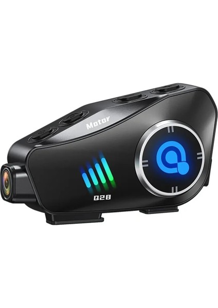 Q28 Motosiklet Kask Bluetooth Kulaklık 1080P Kamera Interkom Kulaklık Su Geçirmez Intercom