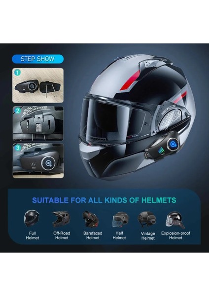 Q28 Motosiklet Kask Bluetooth Kulaklık 1080P Kamera Interkom Kulaklık Su Geçirmez Intercom