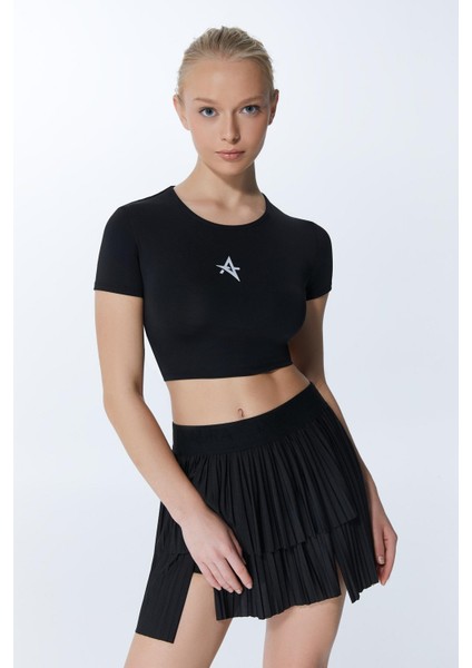 ED 2303-03 Ada Dry-touch Spor Etek Şortlu Siyah (Tenis, Golf, Pickleball, Dans) fırsatları