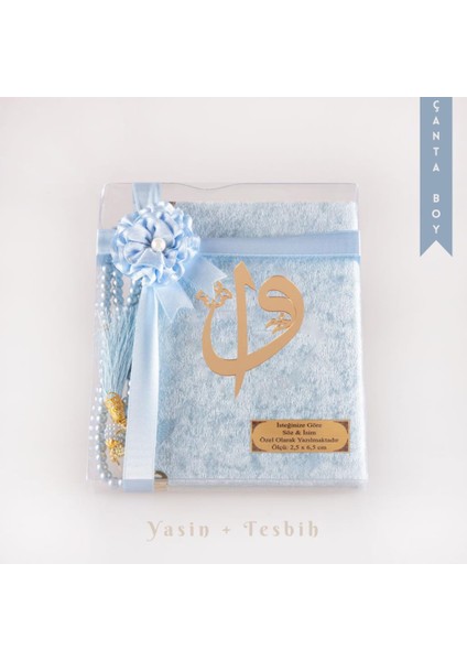 Tesbih + Yasin Hediye Seti (Çanta Boy, Elifvav, Raşel, Bebe Mavi)