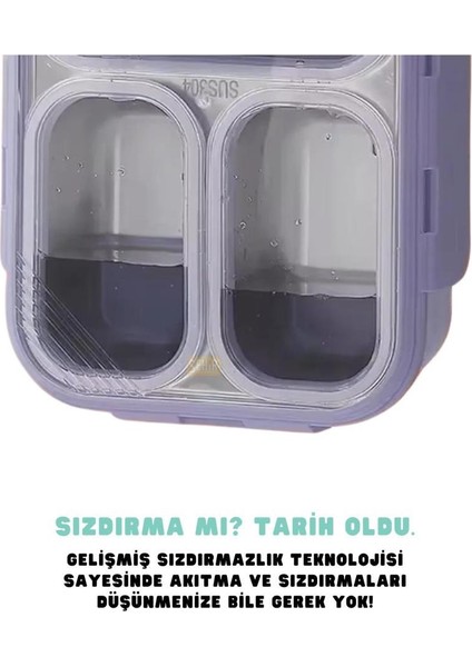 4 Bölmeli 800 ml Çelik Lunch Box Pembe fiyatları