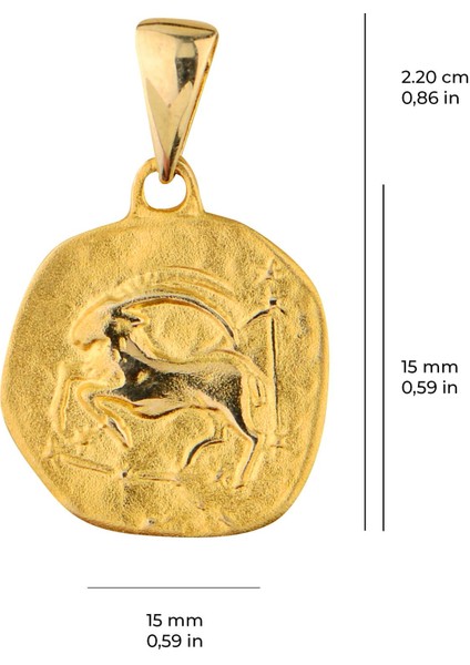 14 Ayar Altın Oğlak Burç Kolye Ucu 1,79 gr modelleri